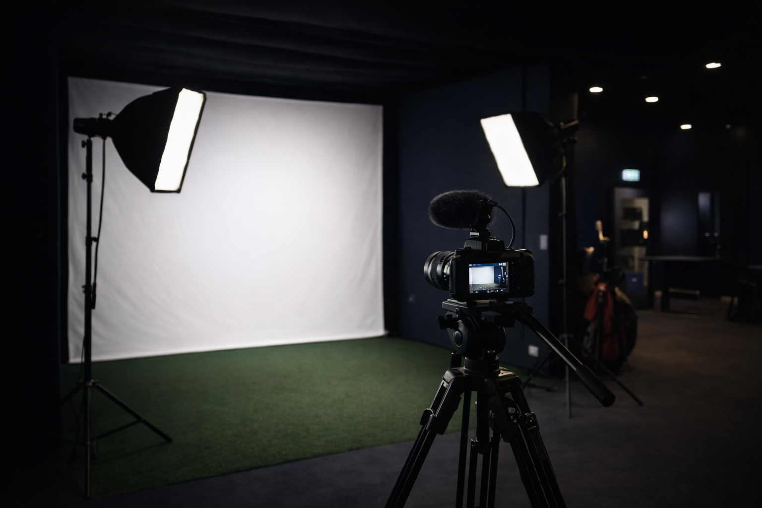 Asker Golf Lounge rigget for foto, video og innholdsproduksjon